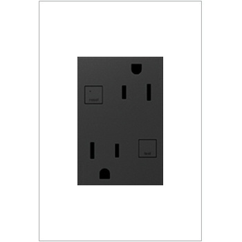 Legrand - AGFTR2153G4 - adorne - Plus Size Tamper-Resistant 15A Duplex Self-Test GFCI Receptacles - Graphite