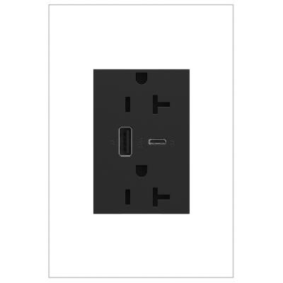 Legrand - ARTRUSB206ACG4 - adorne - 20A Tamper-Resistant Ultra-Fast USB Type-A/C Outlet - Graphite