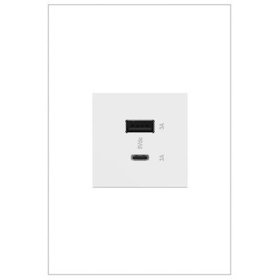 Legrand - ARUSB2AC6W4 - adorne - Ultra-Fast USB Type-A/C Outlet Module - White