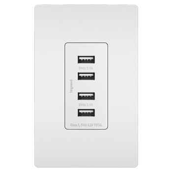 Legrand - TM8USB4WCC6 - radiant - Quad USB Charger - White