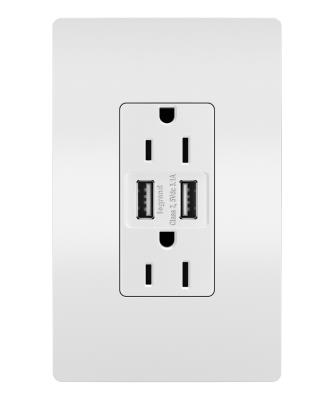 Legrand - TM826USBW - radiant - 15A Tamper-Resistant USB Outlet - White