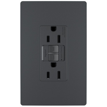 Legrand - 1597TRGCC4 - radiant - Tamper-Resistant 15A Duplex Self-Test GFCI Receptacles with SafeLock Protection - Graphite