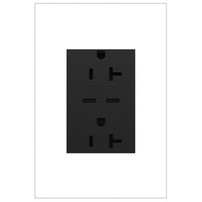Legrand - ARTRUSB20PD30G4 - adorne - 20A Tamper-Resistant Ultra-Fast Plus Power Delivery USB Type-C/C Outlet, Plus-Size - Graphite