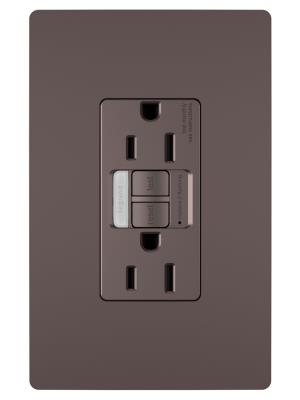 Legrand - 1597NTLTRDBCC4 - radiant - Tamper-Resistant 15A Duplex Self-Test GFCI Receptacles with SafeLock Protection and Night Light - Dark Bronze