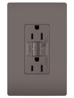 Legrand - 1597TRA - radiant - Tamper-Resistant 15A Duplex Self-Test GFCI Receptacles with Audible Alarm and SafeLock Protection - Brown