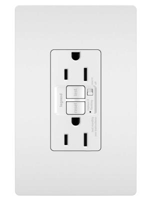 Legrand - 1597TRAW - radiant - Tamper-Resistant 15A Duplex Self-Test GFCI Receptacles with Audible Alarm and SafeLock Protection - White