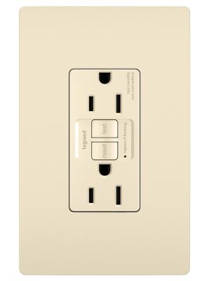 Legrand - 1597TRLA - radiant - Tamper-Resistant 15A Duplex Self-Test GFCI Receptacles with SafeLock Protection - Light Almond