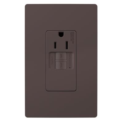 Legrand - 1597TRSGL - radiant - Tamper-Resistant 15A Simplex Self-Test GFCI Receptacles with SafeLock Protection - Brown