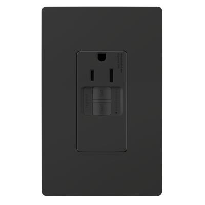Legrand - 1597TRSGLBK - radiant - Tamper-Resistant 15A Simplex Self-Test GFCI Receptacles with SafeLock Protection - Black