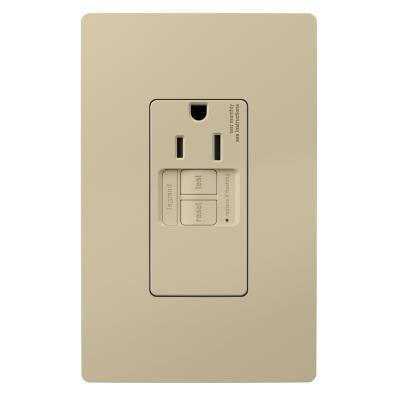 Legrand - 1597TRSGLI - radiant - Tamper-Resistant 15A Simplex Self-Test GFCI Receptacles with SafeLock Protection - Ivory