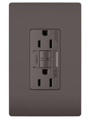Legrand - 1597TRWR - radiant - Tamper-Resistant Weather-Resistant 15A Duplex Self-Test GFCI Receptacles with SafeLock Protection - Brown