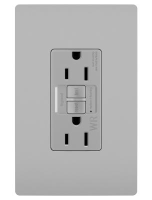Legrand - 1597TRWRGRY - radiant - Tamper-Resistant Weather-Resistant 15A Duplex Self-Test GFCI Receptacles with SafeLock Protection - Gray