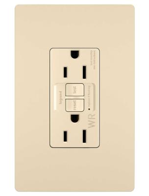 Legrand - 1597TRWRI - radiant - Tamper-Resistant Weather-Resistant 15A Duplex Self-Test GFCI Receptacles with SafeLock Protection - Ivory