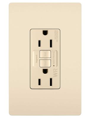 Legrand - 1597TRWRLA - radiant - Tamper-Resistant Weather-Resistant 15A Duplex Self-Test GFCI Receptacles with SafeLock Protection - Light Almond