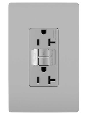 Legrand - 2097NTLTRGRY - radiant - Tamper-Resistant 20A Duplex Self-Test GFCI Receptacles with SafeLock Protection and Night Light - Gray