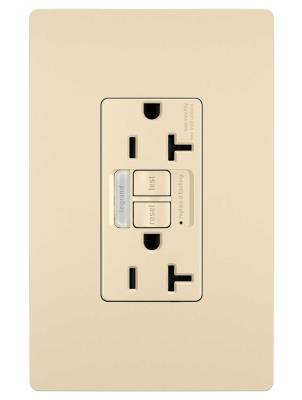 Legrand - 2097NTLTRI - radiant - Tamper-Resistant 20A Duplex Self-Test GFCI Receptacles with SafeLock Protection and Night Light - Ivory