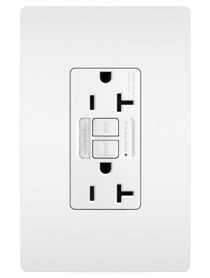 Legrand - 2097NTLTRW - radiant - Tamper-Resistant 20A Duplex Self-Test GFCI Receptacles with SafeLock Protection and Night Light - White