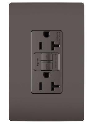 Legrand - 2097TR - radiant - Tamper-Resistant 20A Duplex Self-Test GFCI Receptacle with SafeLock Protection - Brown