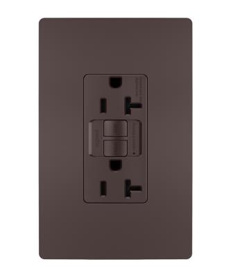 Legrand - 2097TRDBCC4 - radiant - Tamper-Resistant 20A Duplex Self-Test GFCI Receptacle with SafeLock Protection - Dark Bronze
