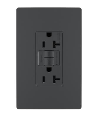 Legrand - 2097TRGCC4 - radiant - Tamper-Resistant 20A Duplex Self-Test GFCI Receptacle with SafeLock Protection - Graphite