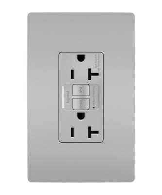 Legrand - 2097TRGRY - radiant - Tamper-Resistant 20A Duplex Self-Test GFCI Receptacle with SafeLock Protection - Gray
