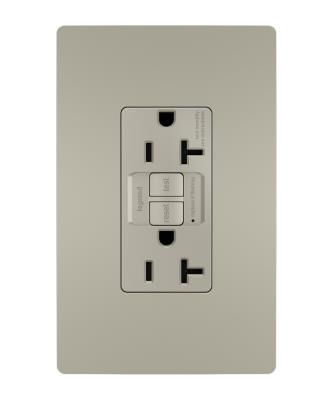 Legrand - 2097TRNICC4 - radiant - Tamper-Resistant 20A Duplex Self-Test GFCI Receptacle with SafeLock Protection - Nickel