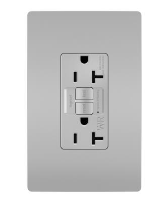 Legrand - 2097TRWRGRY - radiant - Tamper-Resistant Weather-Resistant 20A Duplex Self-Test GFCI Receptacles with SafeLock Protection - Gray