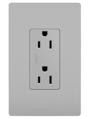 Legrand - 885TRGRY - radiant - Tamper-Resistant Outlet - Gray