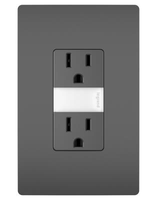Legrand - NTL885TRBKCC6 - radiant - 15A Tamper-Resistant Outlet with Night Light - Black