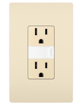 Legrand - NTL885TRLACC6 - radiant - 15A Tamper-Resistant Outlet with Night Light - Light Almond