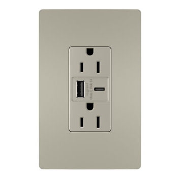 Legrand - R26USBAC6NICCV4 - radiant - 15A Tamper-Resistant Ultra-Fast USB Type A/C Outlet - Nickel