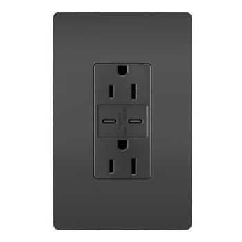 Legrand - R26USBCC6BK - radiant - 15A Tamper-Resistant Ultra-Fast USB Type C/C Outlet - Black