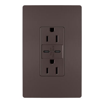 Legrand - R26USBCC6DBCCV4 - radiant - 15A Tamper-Resistant Ultra-Fast USB Type C/C Outlet - Dark Bronze
