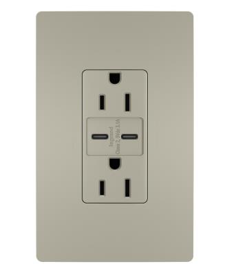 Legrand - R26USBCCNICCV4 - radiant - 3.1 C-C USB+15A DUP REC NI VPK - Nickel