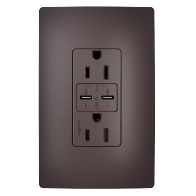 Legrand - R26USBPD65 - radiant - 65W USB Outlet, Type C, 15A, Tamper-Resistant - Brown
