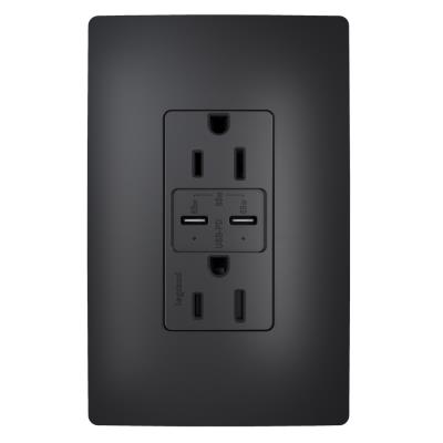 Legrand - R26USBPD65BK - radiant - 65W USB Outlet, Type C, 15A, Tamper-Resistant - Black
