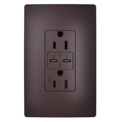 Legrand - R26USBPD65DBCC6 - radiant - 65W USB Outlet, Type C, 15A, Tamper-Resistant - Dark Bronze