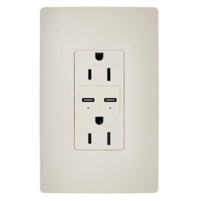 Legrand - R26USBPD65LA - radiant - 65W USB Outlet, Type C, 15A, Tamper-Resistant - Light Almond
