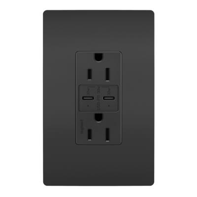 Legrand - R26USBPDBK - radiant - 15A Tamper Resistant Ultra Fast PLUS Power Delivery USB Type C/C Outlet - Black
