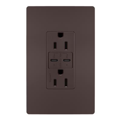 Legrand - R26USBPDDBCC6 - radiant - 15A Tamper Resistant Ultra Fast PLUS Power Delivery USB Type C/C Outlet - Dark Bronze