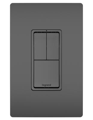 Legrand - RCD113BK - radiant - Two Single-Pole Switches and Single Pole/3-Way Switch - Black