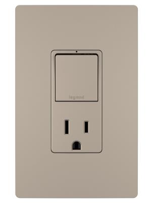Legrand - RCD38TRNICC6 - radiant - Single Pole/3-Way Switch with 15A Tamper-Resistant Outlet - Nickel