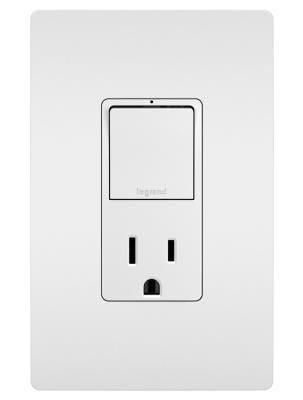 Legrand - RCD38TRW - radiant - Single Pole/3-Way Switch with 15A Tamper-Resistant Outlet - White
