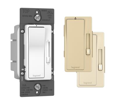Legrand - RHDH163PTC - radiant - Single-Pole/3-Way Fan Speed Control - Tri Color (WH, IV, LA)