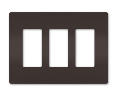 Legrand - RWP263 - radiant - Three-Gang Screwless Wall Plate - Brown