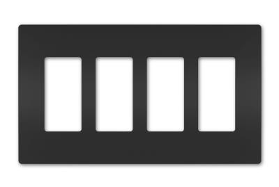 Legrand - RWP264BK - radiant - Four-Gang Screwless Wall Plate - Black