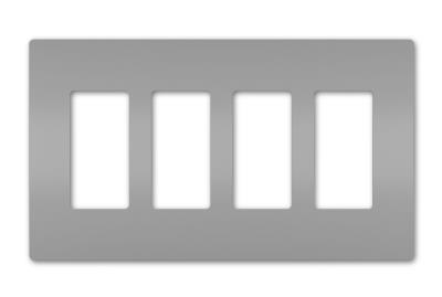 Legrand - RWP264GRY - radiant - Four-Gang Screwless Wall Plate - Gray