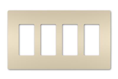 Legrand - RWP264LA - radiant - Four-Gang Screwless Wall Plate - Light Almond