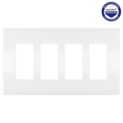 Legrand - RWP264WAMCC6 - radiant - Four-Gang Screwless Wall Plate with Microban - White