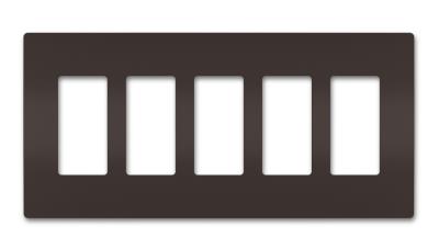 Legrand - RWP265 - radiant - Five-Gang Screwless Wall Plate - Brown